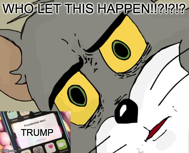 Unsettled Tom | WHO LET THIS HAPPEN!!?!?!? TRUMP | image tagged in memes,unsettled tom | made w/ Imgflip meme maker