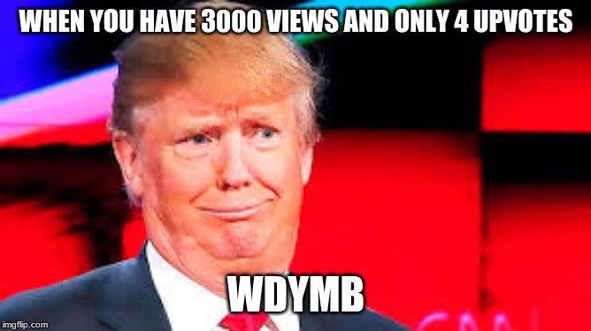 what do you mean brother | WHEN YOU HAVE 3000 VIEWS AND ONLY 4 UPVOTES; WDYMB | image tagged in upvote | made w/ Imgflip meme maker
