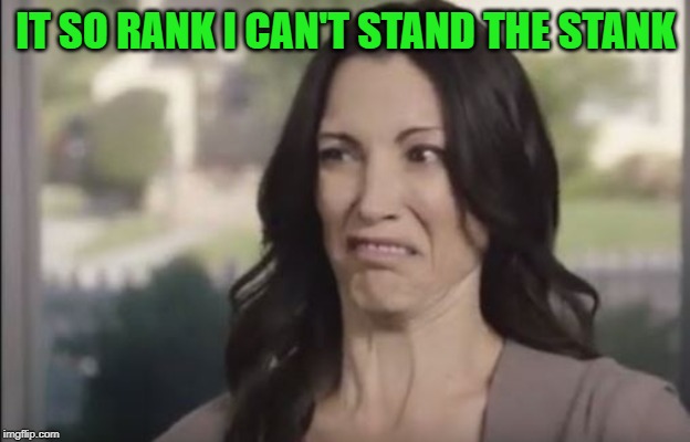 stank face | IT SO RANK I CAN'T STAND THE STANK | image tagged in stank face | made w/ Imgflip meme maker