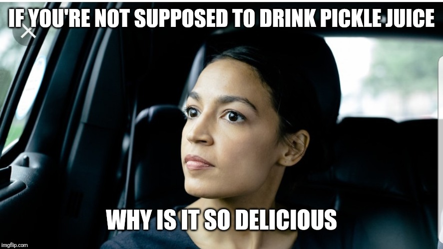 Alexandria Deep Thoughts | IF YOU'RE NOT SUPPOSED TO DRINK PICKLE JUICE; WHY IS IT SO DELICIOUS | image tagged in alexandria deep thoughts | made w/ Imgflip meme maker