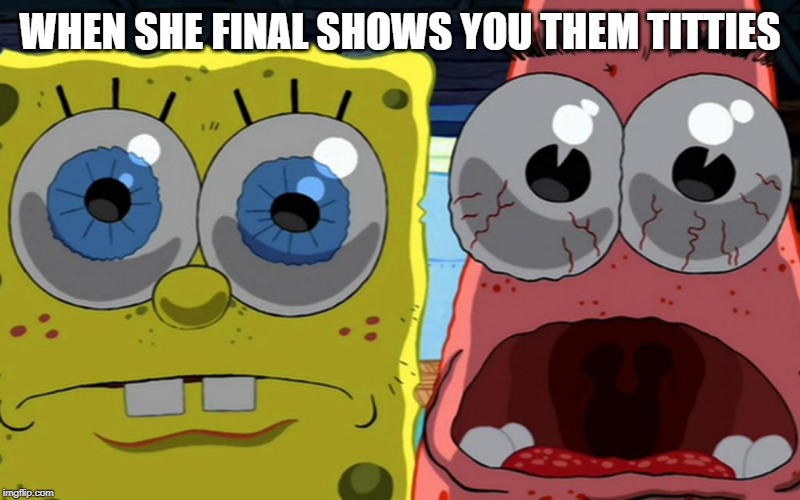 The hoes ain't loyal | WHEN SHE FINAL SHOWS YOU THEM TITTIES | image tagged in tigolbitties | made w/ Imgflip meme maker