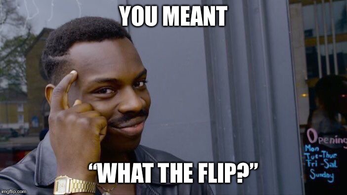 Roll Safe Think About It Meme | YOU MEANT “WHAT THE FLIP?” | image tagged in memes,roll safe think about it | made w/ Imgflip meme maker