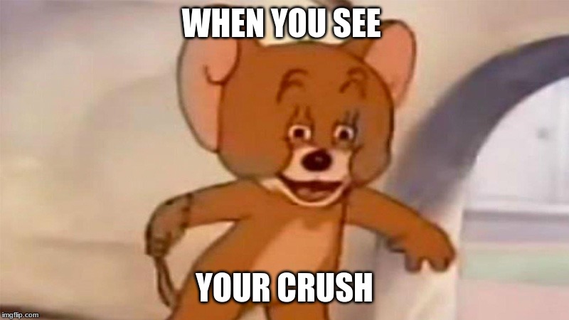 Jerry | WHEN YOU SEE; YOUR CRUSH | image tagged in jerry | made w/ Imgflip meme maker