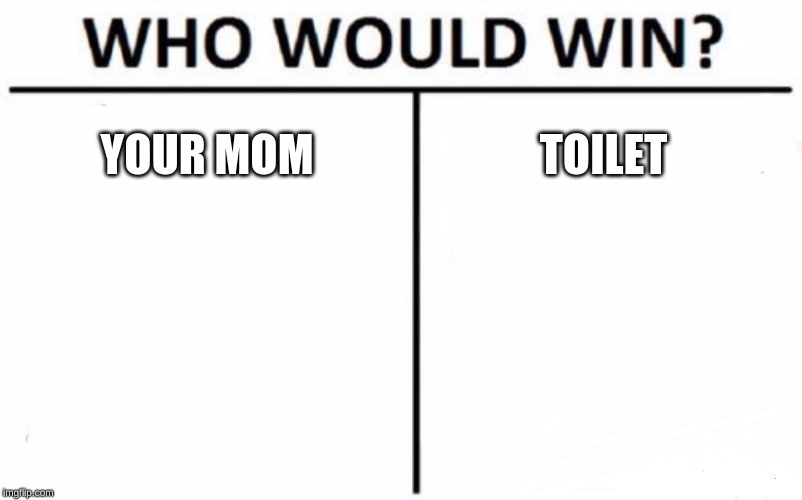 Who Would Win? | YOUR MOM; TOILET | image tagged in memes,who would win | made w/ Imgflip meme maker