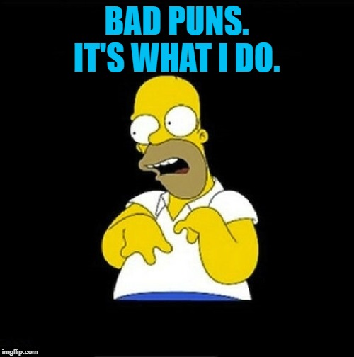 Homer Simpson Retarded | BAD PUNS. IT'S WHAT I DO. | image tagged in homer simpson retarded | made w/ Imgflip meme maker