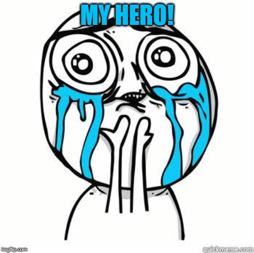 Crying Face | MY HERO! | image tagged in crying face | made w/ Imgflip meme maker