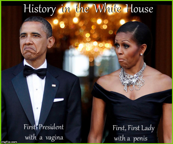 History in the White House | . | image tagged in michelle has a dick,michelle obama,barack obama,lol so funny,political meme,lgbtq | made w/ Imgflip meme maker