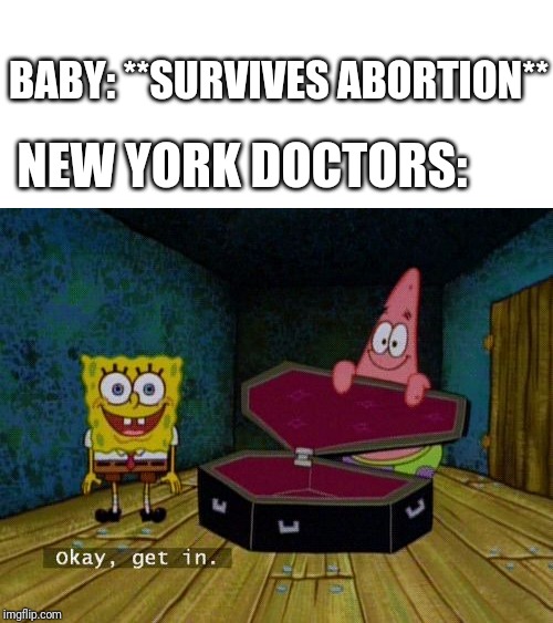 Okay Get In | BABY: **SURVIVES ABORTION**; NEW YORK DOCTORS: | image tagged in okay get in | made w/ Imgflip meme maker