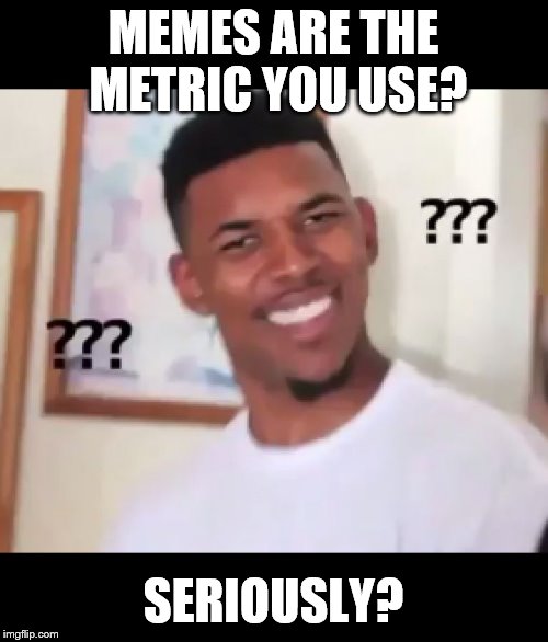 what the fuck n*gga wtf | MEMES ARE THE METRIC YOU USE? SERIOUSLY? | image tagged in what the fuck ngga wtf | made w/ Imgflip meme maker