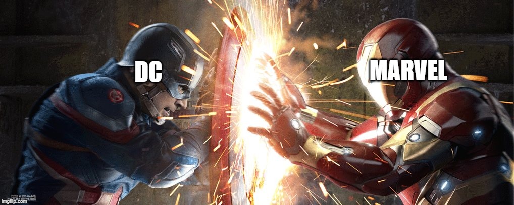Marvel Civil War | MARVEL; DC | image tagged in marvel civil war | made w/ Imgflip meme maker