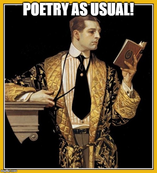 Poetry dude | POETRY AS USUAL! | image tagged in poetry dude | made w/ Imgflip meme maker