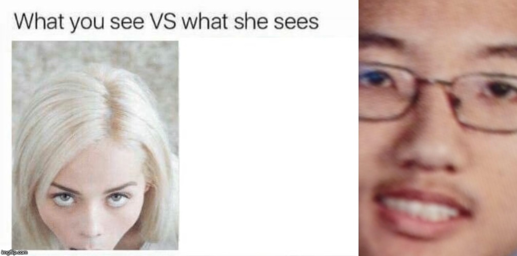 image tagged in what you see vs what she sees | made w/ Imgflip meme maker