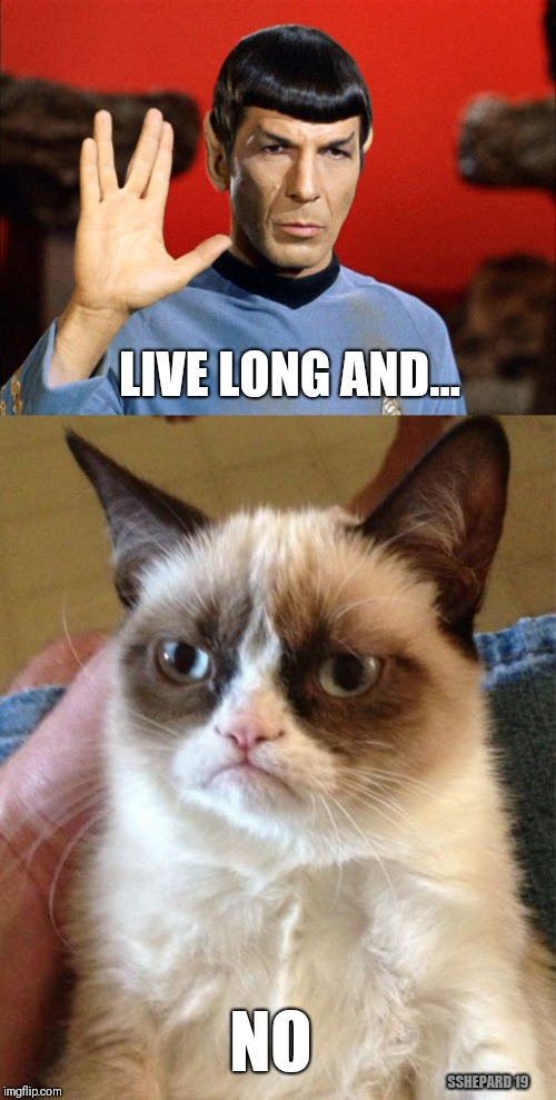 LIVE LONG AND... NO; SSHEPARD 19 | image tagged in memes,grumpy cat | made w/ Imgflip meme maker
