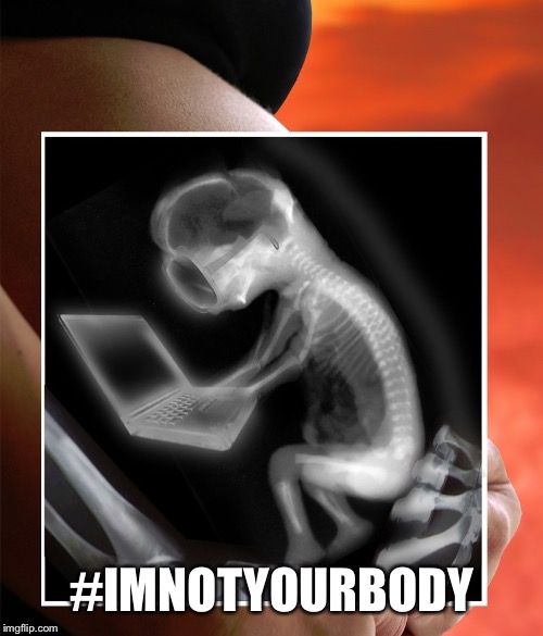Fetus Using Laptop | #IMNOTYOURBODY | image tagged in fetus using laptop | made w/ Imgflip meme maker