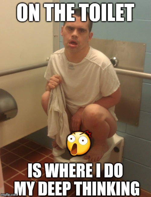Flush it down syndrome | ON THE TOILET; IS WHERE I DO MY DEEP THINKING | image tagged in flush it down syndrome | made w/ Imgflip meme maker