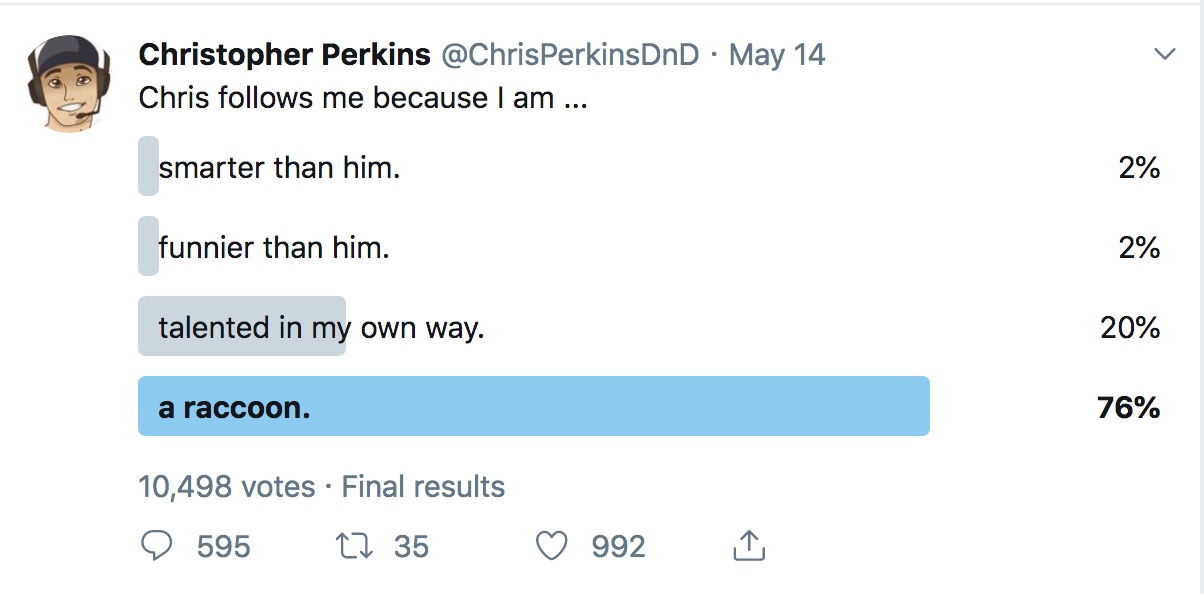 High Quality Christopher Perkins follows me because I am... Blank Meme Template
