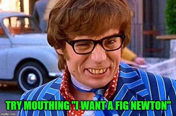 Austin Powers | TRY MOUTHING "I WANT A FIG NEWTON" | image tagged in austin powers | made w/ Imgflip meme maker