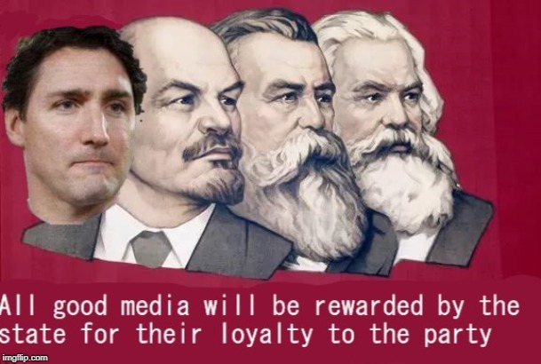 And then it came to be | image tagged in liberal media,communism,justin trudeau,trudeau,mainstream media,media bias | made w/ Imgflip meme maker