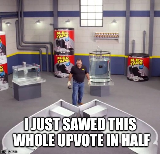 I sawed this boat in half | I JUST SAWED THIS WHOLE UPVOTE IN HALF | image tagged in i sawed this boat in half | made w/ Imgflip meme maker
