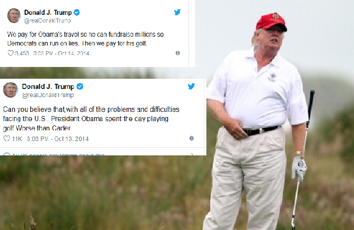 Trump Tweets Golf Blank Meme Template