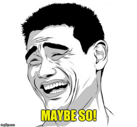 Yao Ming face | MAYBE SO! | image tagged in yao ming face | made w/ Imgflip meme maker