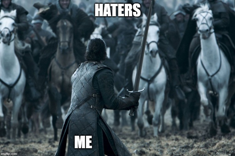 Gonna fight anyway | HATERS; ME | image tagged in gonna fight anyway | made w/ Imgflip meme maker