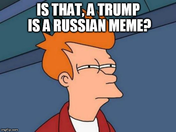 Futurama Fry Meme | IS THAT, A TRUMP IS A RUSSIAN MEME? | image tagged in memes,futurama fry | made w/ Imgflip meme maker
