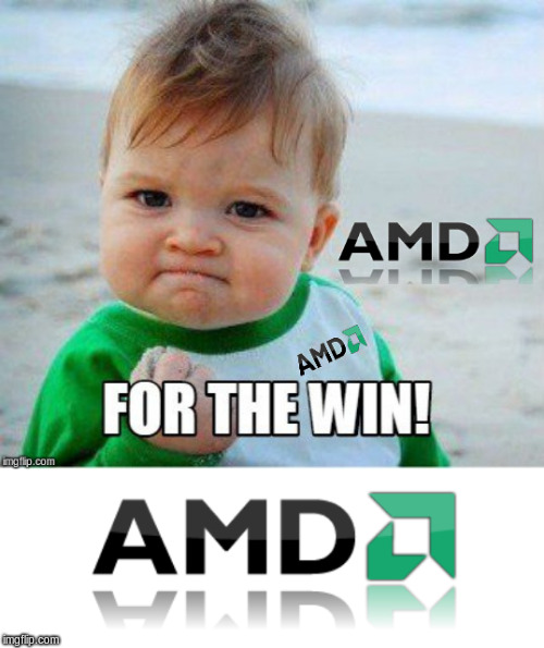 AMD for the win | image tagged in computers/electronics,pc gaming | made w/ Imgflip meme maker