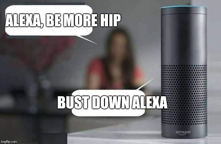 Alexa do X | ALEXA, BE MORE HIP; BUST DOWN ALEXA | image tagged in alexa do x | made w/ Imgflip meme maker