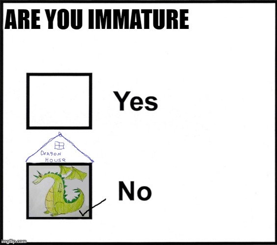 questionnaire | ARE YOU IMMATURE | image tagged in answer,child,funny,kewlew | made w/ Imgflip meme maker