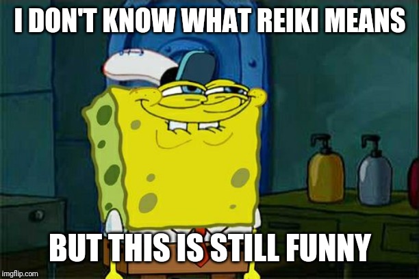 Don't You Squidward Meme | I DON'T KNOW WHAT REIKI MEANS BUT THIS IS STILL FUNNY | image tagged in memes,dont you squidward | made w/ Imgflip meme maker