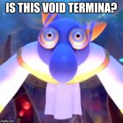 Hyness unhooded | IS THIS VOID TERMINA? | image tagged in hyness unhooded | made w/ Imgflip meme maker
