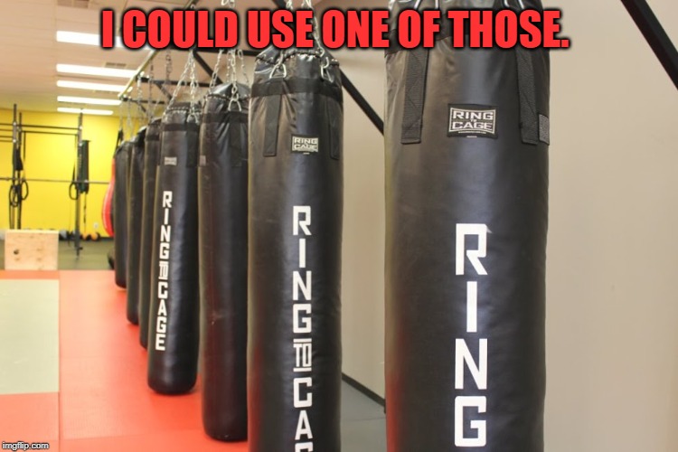 Punching bags | I COULD USE ONE OF THOSE. | image tagged in punching bags | made w/ Imgflip meme maker