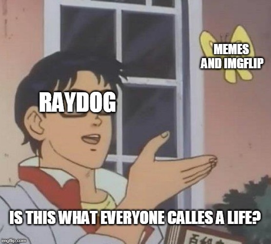 I bring on the anarchy. I will post memes roasting Raydog and memes praising him. Enjoy >:) | MEMES AND IMGFLIP; RAYDOG; IS THIS WHAT EVERYONE CALLES A LIFE? | image tagged in memes,is this a pigeon | made w/ Imgflip meme maker