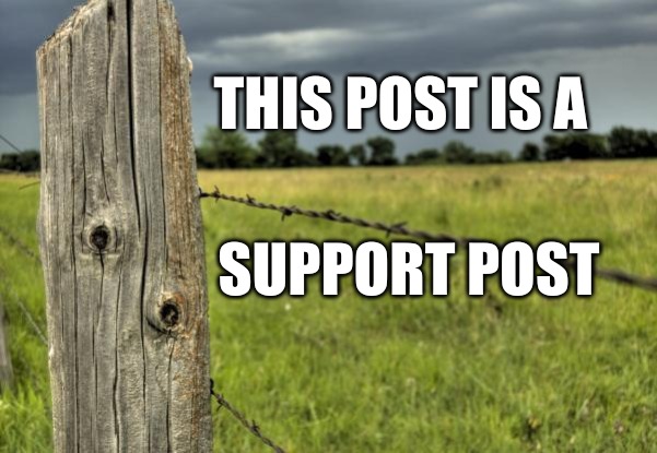 fence post | THIS POST IS A; SUPPORT POST | image tagged in fence post | made w/ Imgflip meme maker