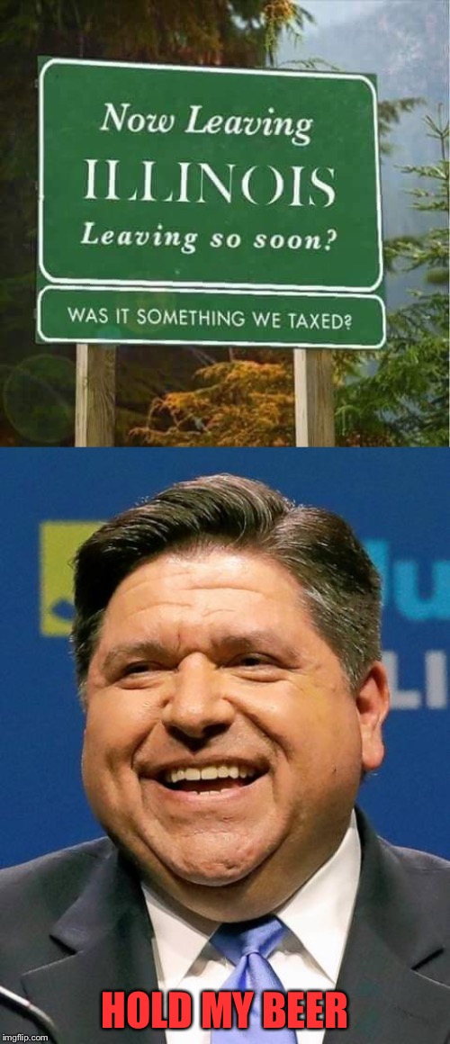 HOLD MY BEER | image tagged in jb pritzker,kenji | made w/ Imgflip meme maker