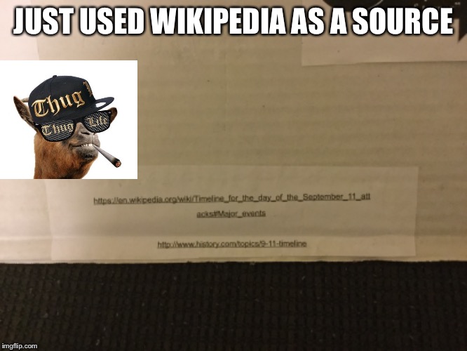 JUST USED WIKIPEDIA AS A SOURCE | image tagged in wikipedia | made w/ Imgflip meme maker