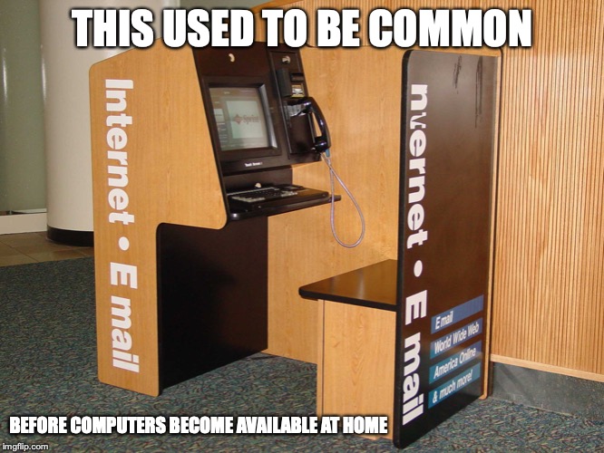 Computer Cubicle | THIS USED TO BE COMMON; BEFORE COMPUTERS BECOME AVAILABLE AT HOME | image tagged in computer,cubicle,memes | made w/ Imgflip meme maker