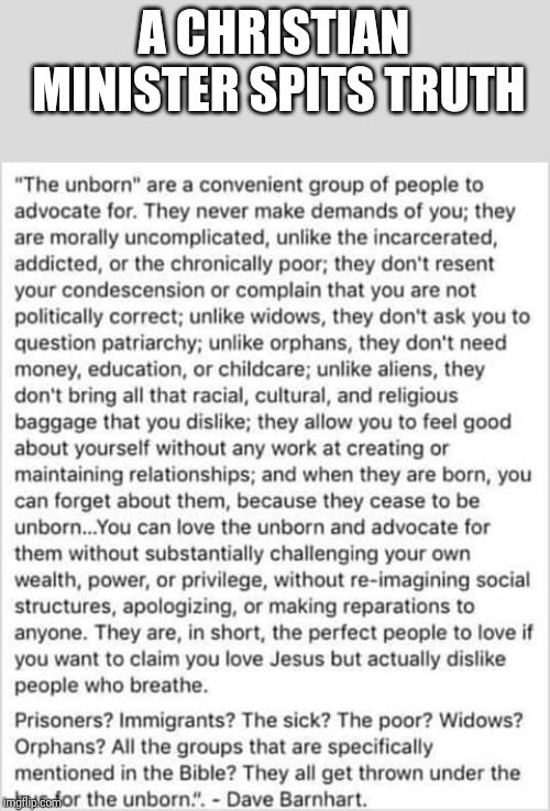 A CHRISTIAN MINISTER SPITS TRUTH | image tagged in memes,meme,abortion | made w/ Imgflip meme maker