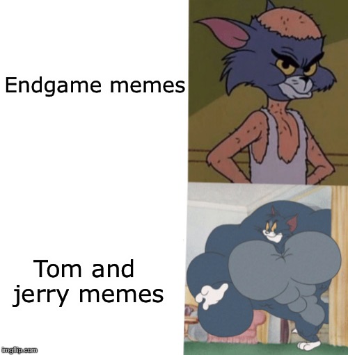 Buff tom | Endgame memes; Tom and jerry memes | image tagged in tom and jerry,tom and jerry meme | made w/ Imgflip meme maker