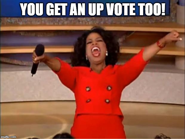 Oprah You Get A Meme | YOU GET AN UP VOTE TOO! | image tagged in memes,oprah you get a | made w/ Imgflip meme maker