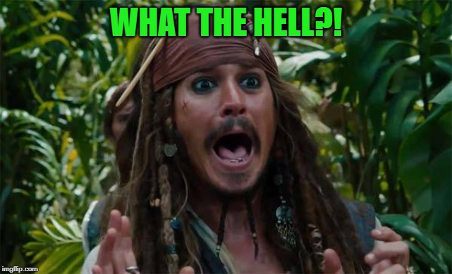 Capt Jack Sparrow Ahhh | WHAT THE HELL?! | image tagged in capt jack sparrow ahhh | made w/ Imgflip meme maker