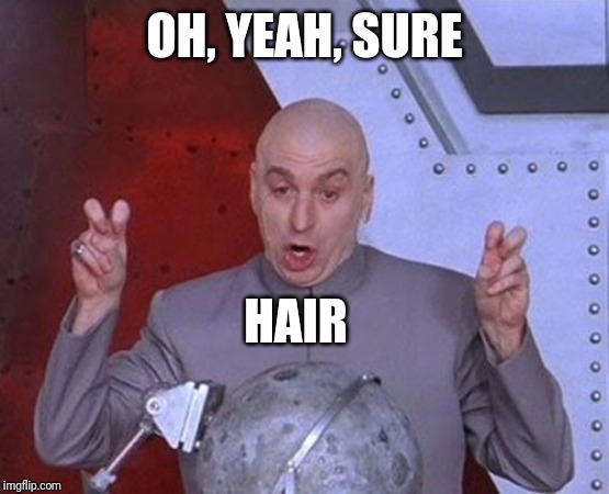 Dr Evil Laser Meme | OH, YEAH, SURE HAIR | image tagged in memes,dr evil laser | made w/ Imgflip meme maker