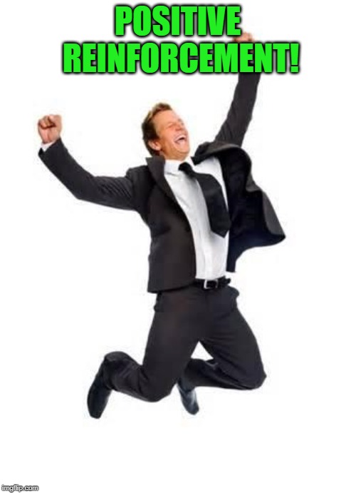 Yay | POSITIVE REINFORCEMENT! | image tagged in yay | made w/ Imgflip meme maker