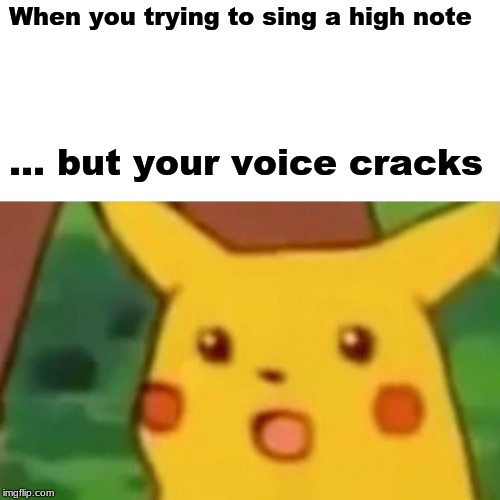 Surprised Pikachu | When you trying to sing a high note; ... but your voice cracks | image tagged in memes,surprised pikachu | made w/ Imgflip meme maker