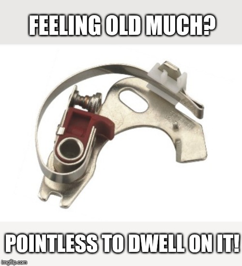 its pointless | FEELING OLD MUCH? POINTLESS TO DWELL ON IT! | image tagged in old people,old car,punny | made w/ Imgflip meme maker