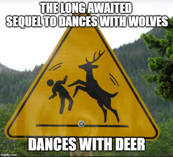 dances with deer | THE LONG AWAITED SEQUEL TO DANCES WITH WOLVES; DANCES WITH DEER | image tagged in dance,deer | made w/ Imgflip meme maker