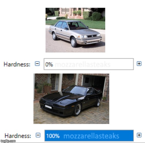 Hardness (Car Guy edition xd) | image tagged in cars,toyota | made w/ Imgflip meme maker