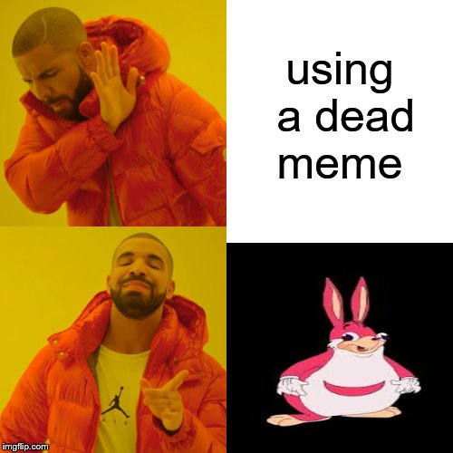 Drake Hotline Bling Meme | using a dead meme | image tagged in memes,drake hotline bling | made w/ Imgflip meme maker