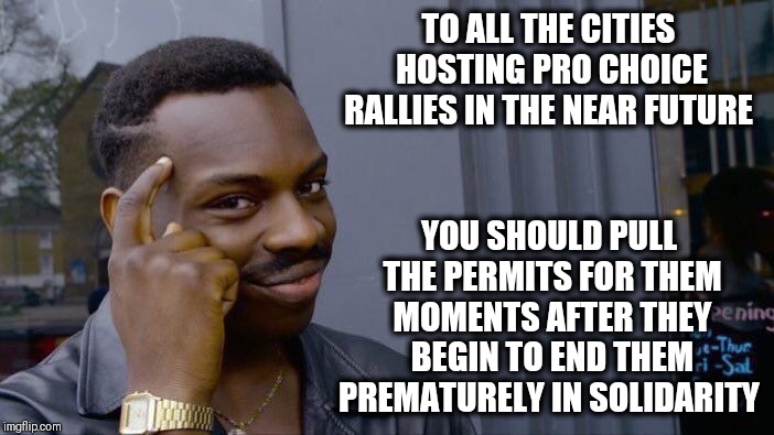 My City My Choice | TO ALL THE CITIES HOSTING PRO CHOICE RALLIES IN THE NEAR FUTURE; YOU SHOULD PULL THE PERMITS FOR THEM MOMENTS AFTER THEY BEGIN TO END THEM PREMATURELY IN SOLIDARITY | image tagged in pro choice,abortion,pro life,solidarity,democrats,republicans | made w/ Imgflip meme maker